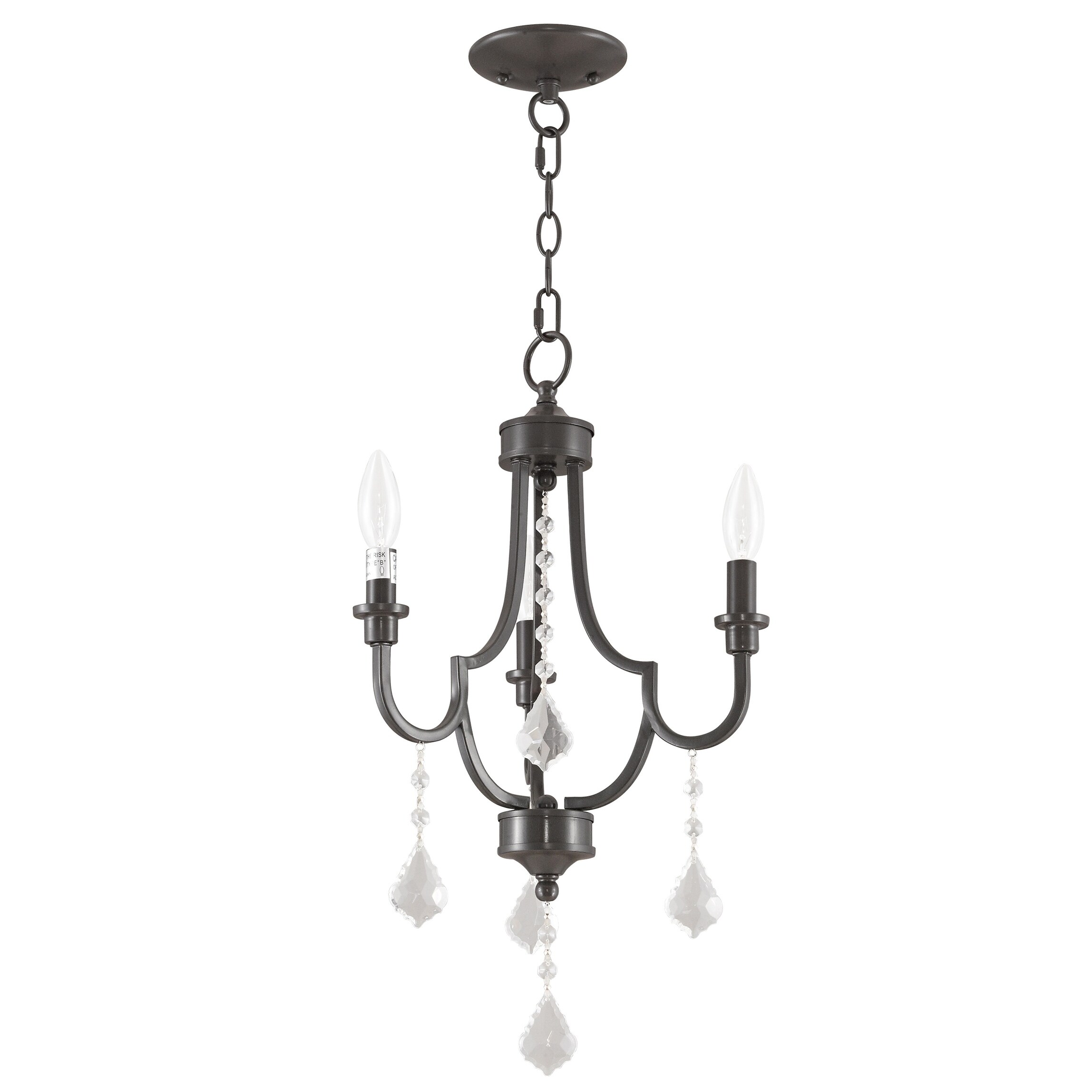Livex Lighting Glendale English Bronze Crystal Steel 3 Light Mini Chandelier Livex Lighting Glendale English Bronze Crystal Steel 3 Light Mini Chandelier