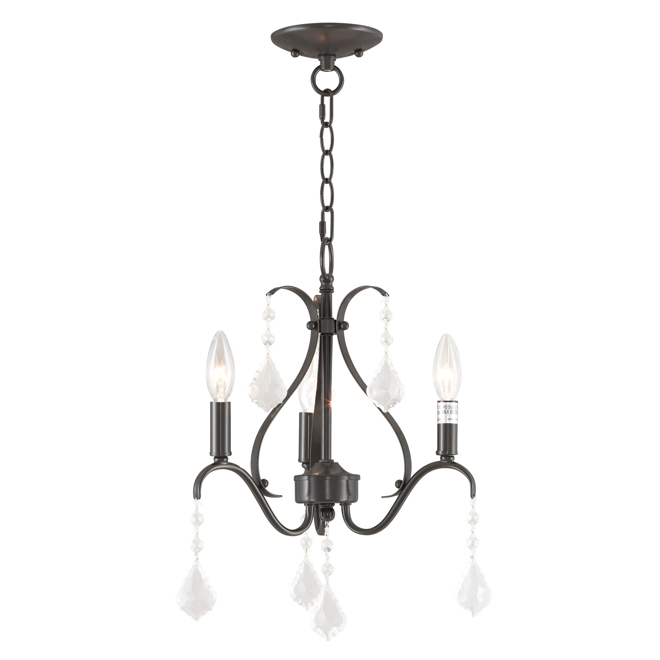 Livex Lighting Caterina English Bronze Crystal 3-light Mini Chandelier (English Bronze) - Chandeliers For Bedrooms by Overstock.com
