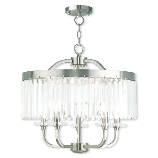 Livex Lighting Ashton Brushed Nickel 5 Light Semi Flush Mount Livex Lighting Ashton Brushed Nickel 5 Light Semi Flush Mount Chandelier