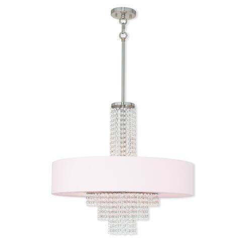 Livex Lighitng Carlisle Brushed Nickel Crystal 5-light Pendant