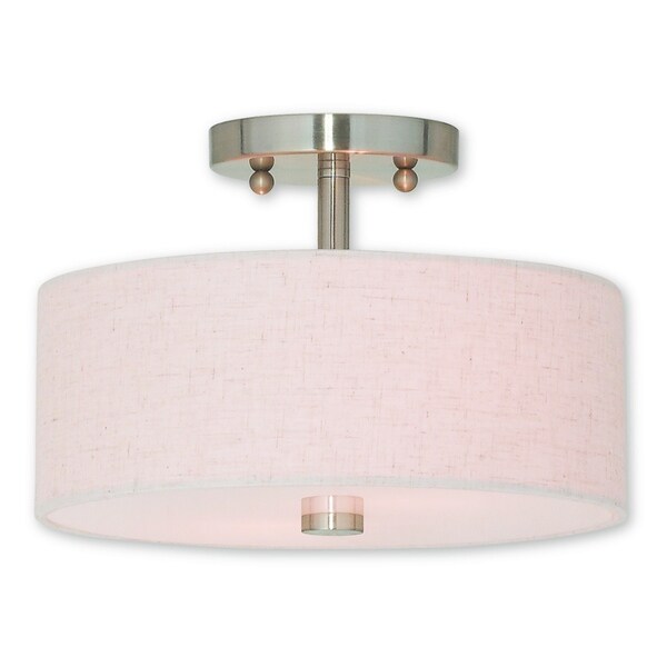 Livex Lighting Meridian Brushed Nickel Semi Flush Mount 2-light Fixture