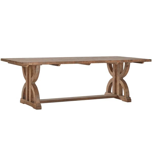 iNSPIRE Q Paloma Salvaged Reclaimed Pine Wood Rectangular Trestle Table by Artisan, Size: Reclaimed dining table, Brown