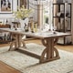 preview thumbnail 1 of 6, Paloma Reclaimed Wood Rectangular Trestle Table by iNSPIRE Q Artisan - Brown