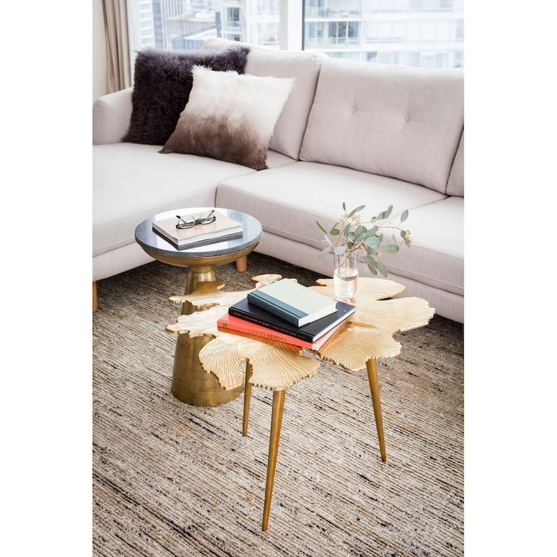 Aurelle Home Brass Vintage Metal Side Table