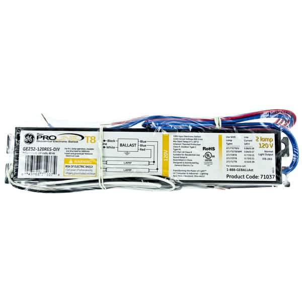 GE Lighting 93884 2 Lamp 120 Volt Residential Electronic Ballast Bed