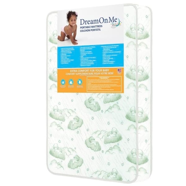 slide 2 of 4, Dream On Me 3-inch Square Corner Playard Mattress