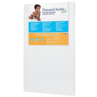 Dream On Me 3'' Extra Firm mini/ Portable Crib Mattress, White