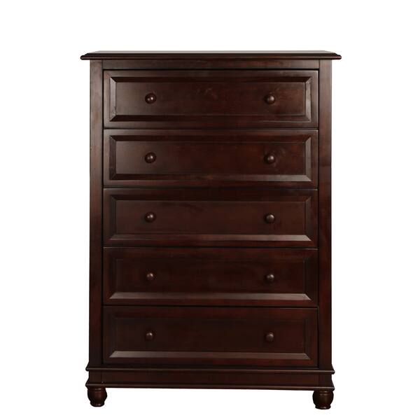 slide 1 of 1, Mia Moda Parkland Espresso Wood 5-drawer Dresser