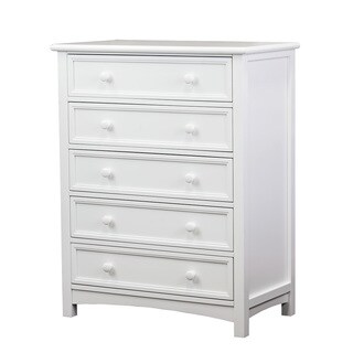 Mia Moda Peyton White Finish Wood 5-Drawer Dresser