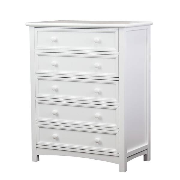 slide 1 of 1, Mia Moda Peyton White Finish Wood 5-Drawer Dresser