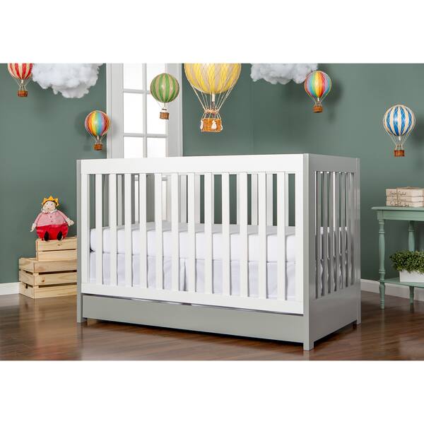 slide 2 of 5, Dream On Me Milano Grey Wood 5-in-1 Convertible Crib