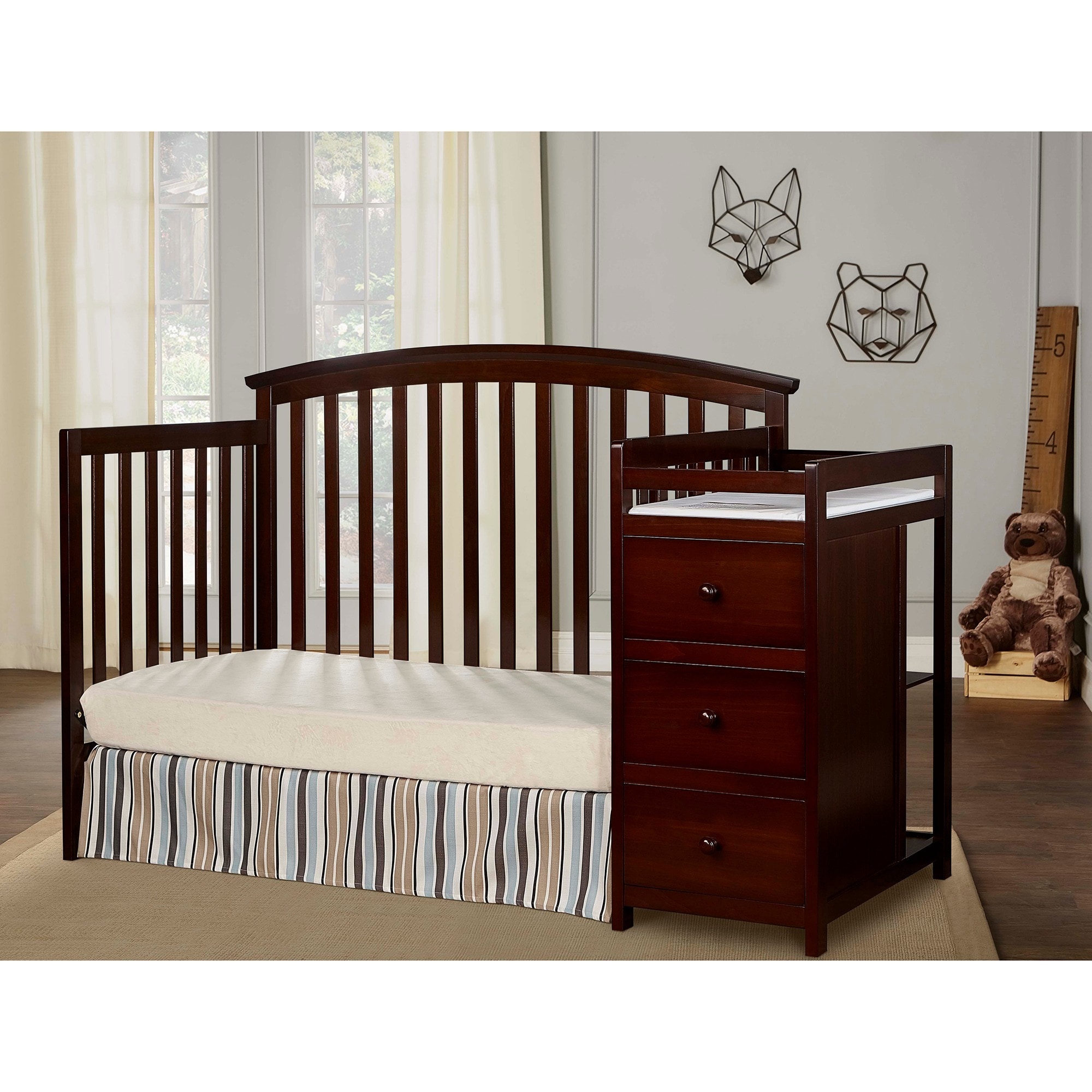 dream on me 5 in 1 brody convertible crib with changer white