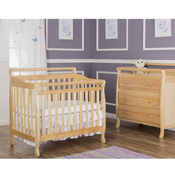 slide 2 of 5, Dream On Me Natural Wood 4-in-1 Mini Convertible Crib