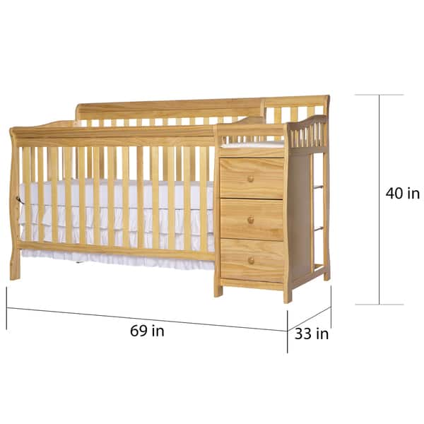 Dream On Me 5-in-1 Brody Natural Convertible Crib with Changer