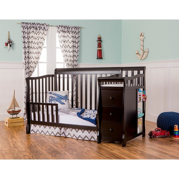 dream on me 5 in 1 brody convertible crib with changer white