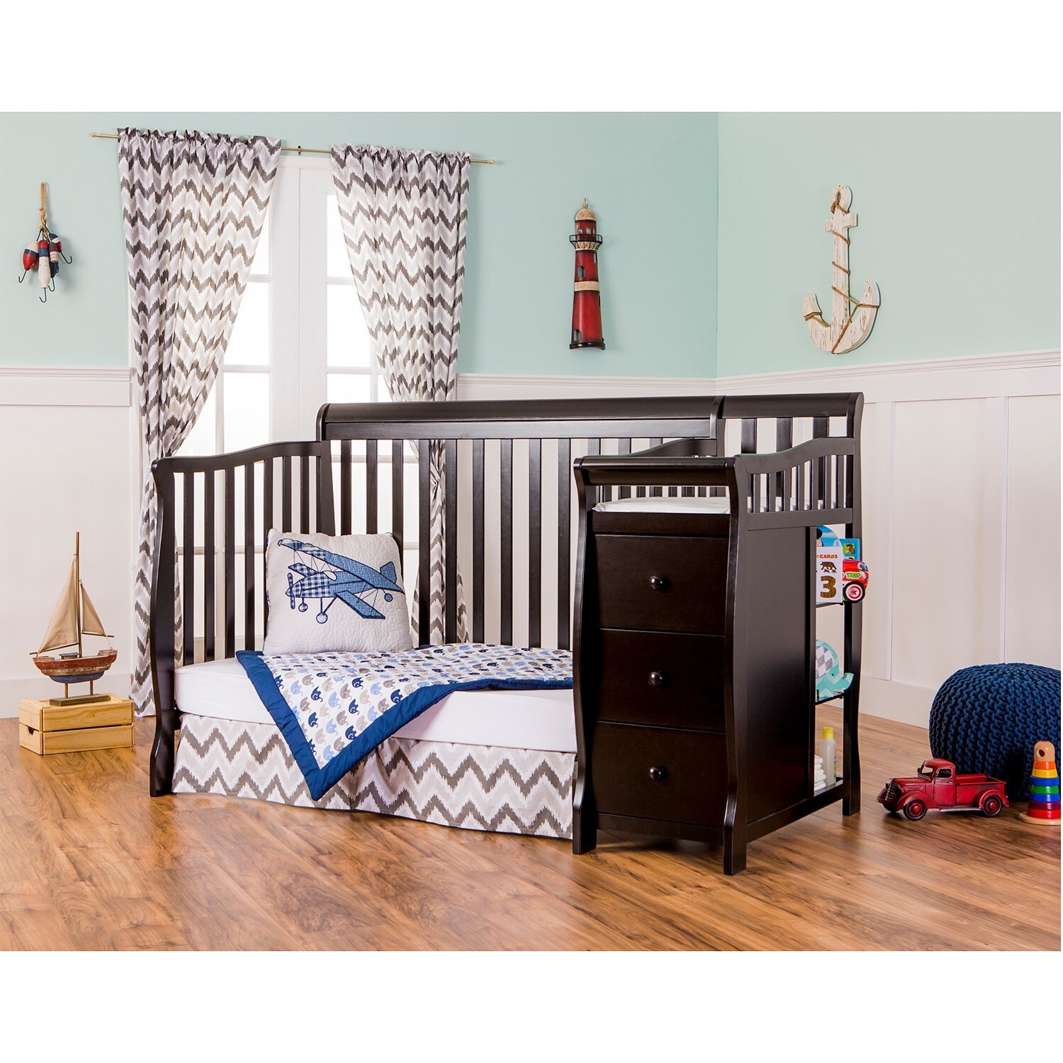 brody 5 in 1 convertible crib with changer