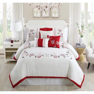 Calla Embroidered 7-piece Comforter Set