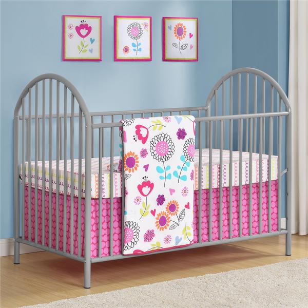 grey metal crib