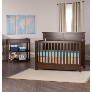 Child Craft Abbott 4-in-1 Convertible Baby Crib Rich Walnut