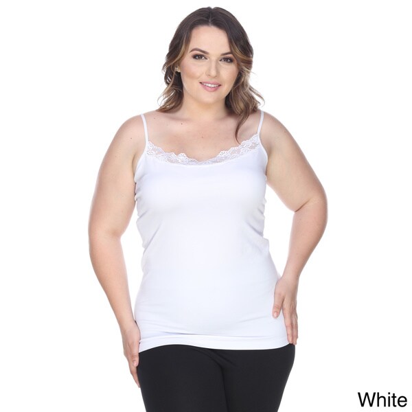 plus size white lace camisole