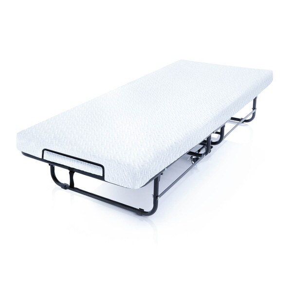 lucid rollaway folding guest bed with 4 inch memory foam mattress