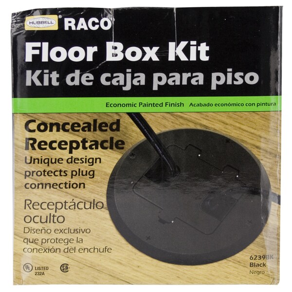 Shop Hubbell Raco 6239bk Black Concealed Receptacle Floor Box Kit