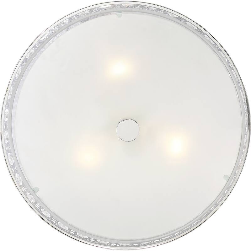 Quoizel Platinum Collection Verity Polished Chrome Crystal 3-light Flush Mount - Silver