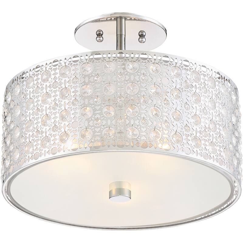 Quoizel Platinum Collection Verity Polished Chrome Crystal 3-light Flush Mount - Silver