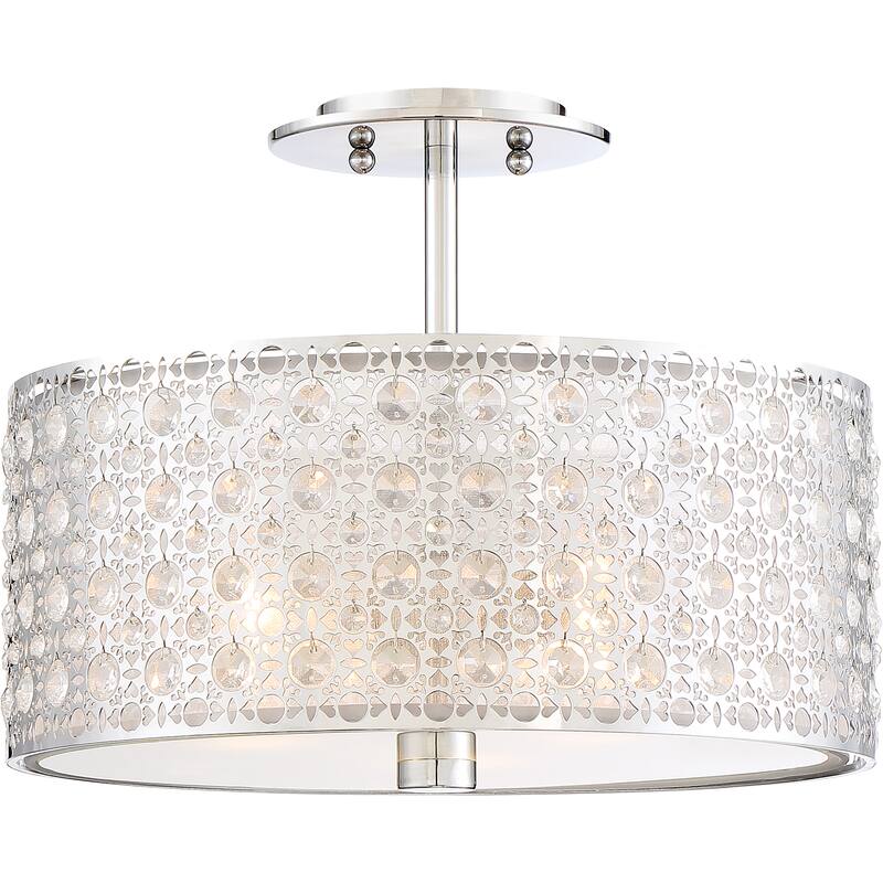 Quoizel Platinum Collection Verity Polished Chrome Crystal 3-light Flush Mount - Silver