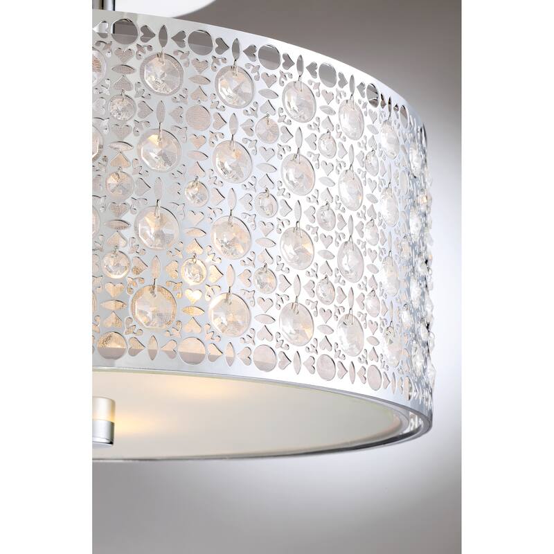 Quoizel Platinum Collection Verity Polished Chrome Crystal 3-light Flush Mount - Silver