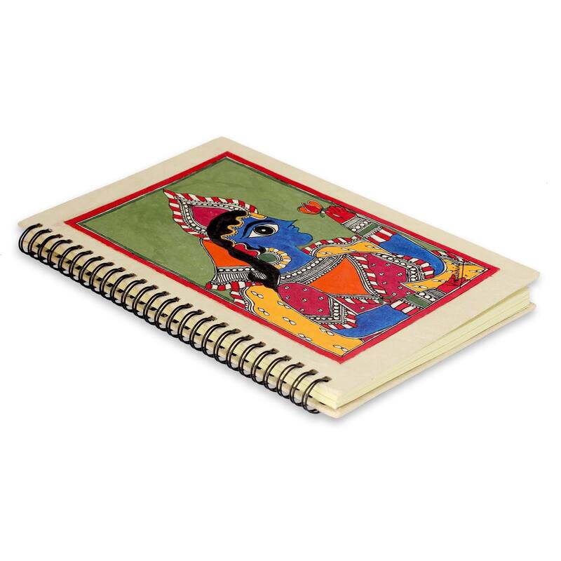 Handmade Paper 'The Maharajah' Madhubani Journal (India)