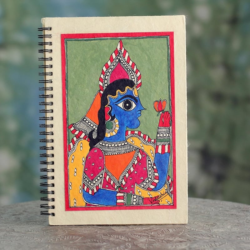 Handmade Paper 'The Maharajah' Madhubani Journal (India)
