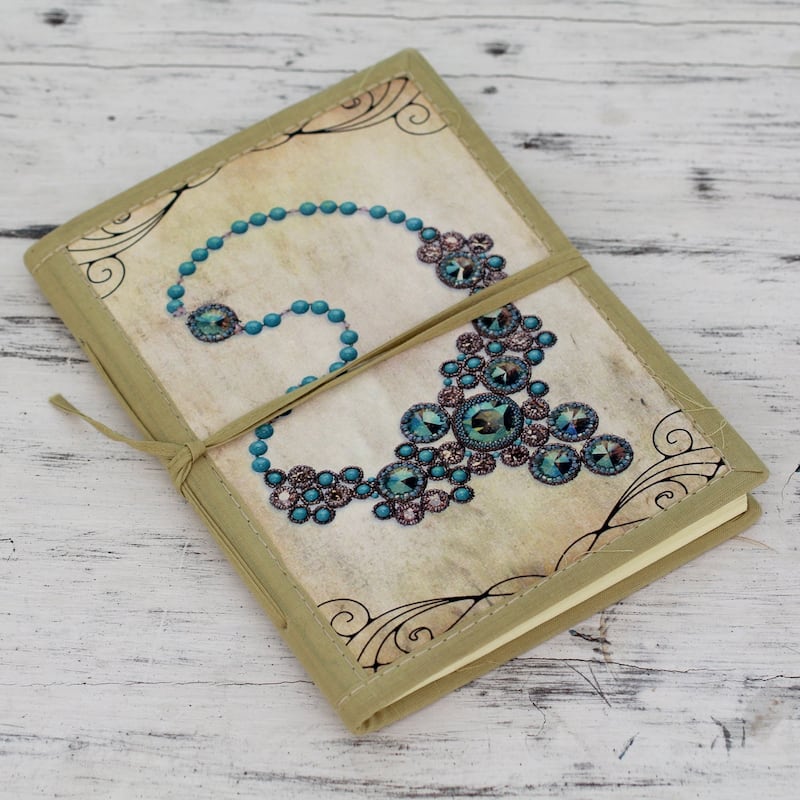 Handmade Paper 'Blue Gems' Journal (India)
