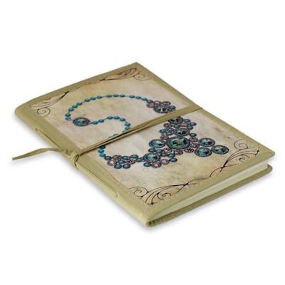 Handmade Paper 'Blue Gems' Journal (India)
