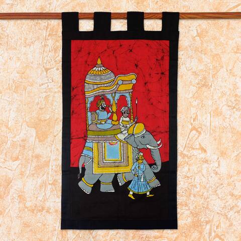 Handmade Cotton Batik 'Royal Outing' Wall Hanging (India)