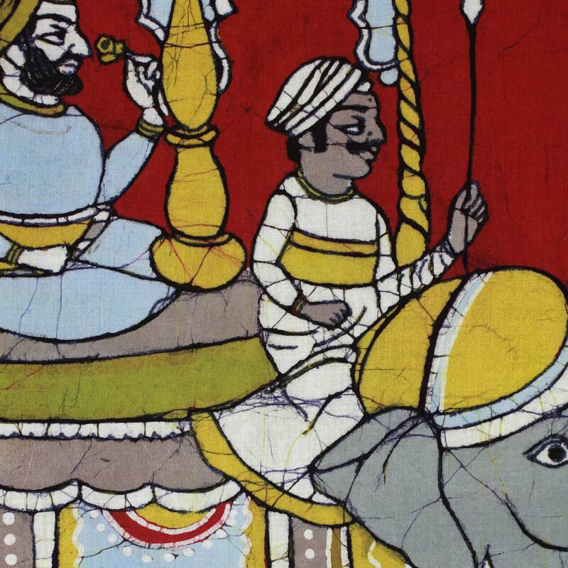 Handmade Cotton Batik 'Royal Outing' Wall Hanging (India)