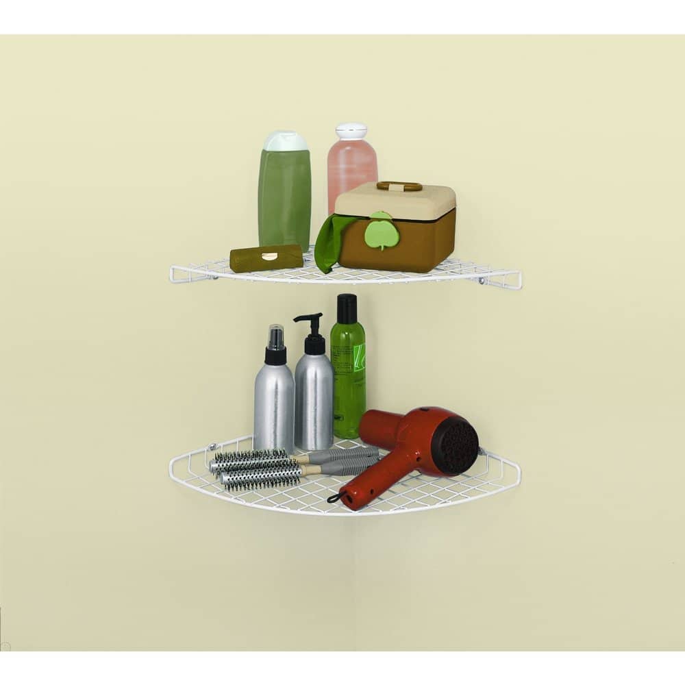 ClosetMaid White Steel Corner Shelf Organizer