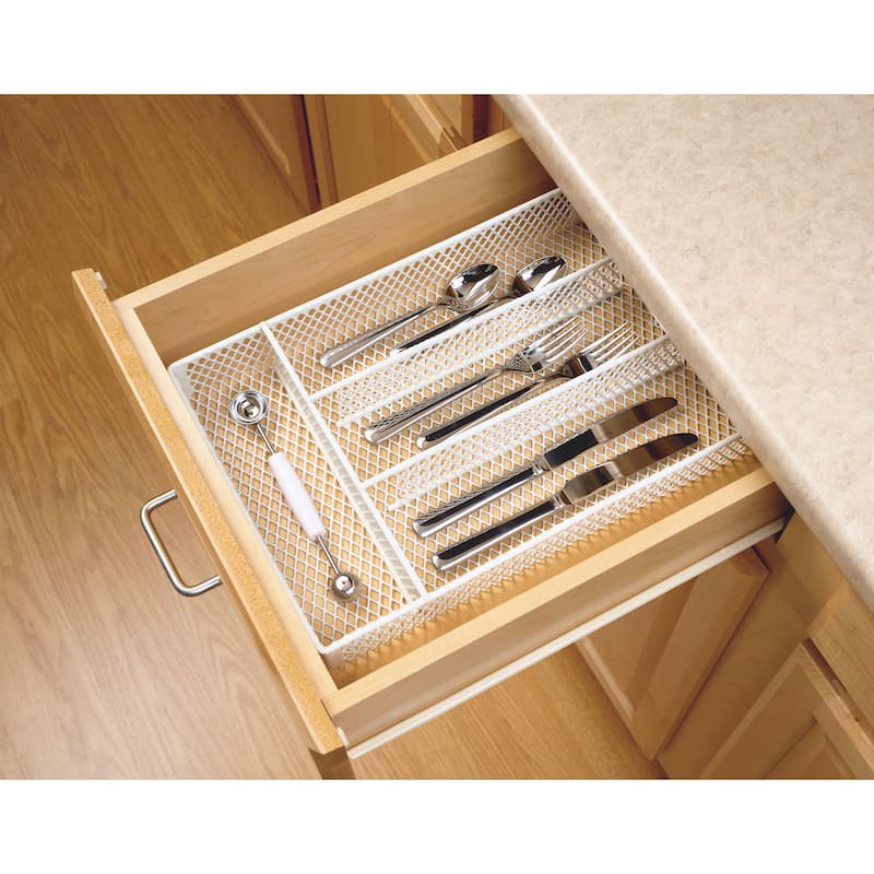 ClosetMaid White Stainless Steel Drawer Utensil Organizer