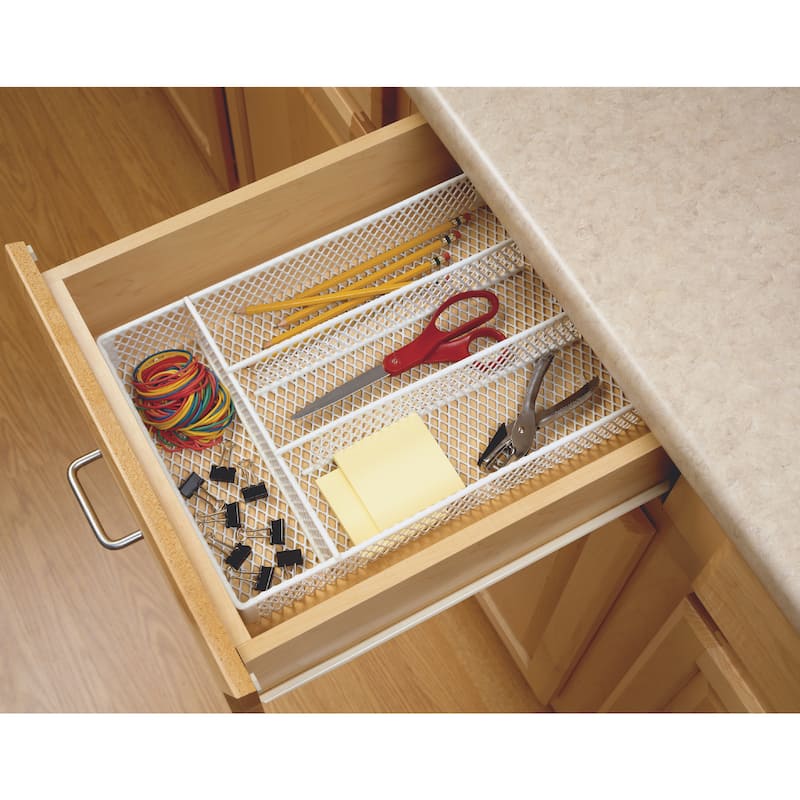 ClosetMaid White Stainless Steel Drawer Utensil Organizer Bed Bath