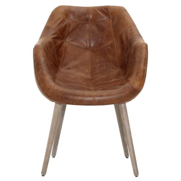 Gray Manor Dawn Distressed Tan Wood Leather Dining Chair Free Gray Manor Dawn Distressed Tan Wood Leather Dining Chair