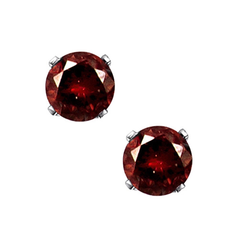 red diamond earring studs