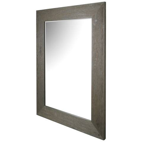 Hobbitholeco. 34x46 Grey Hand Stained Beveled Mirror (Inner mirror 24X36)