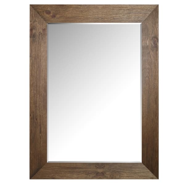 Shop Hobbitholeco 34x46 Inch Pine Wood Hand Stained Beveled Mirror Inner Mirror 24x36 Vanity Hallway Bathroom Bedroom Large Xl Overstock 11958841