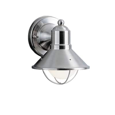 Kichler Lighting Seaside Collection 1-light Brushed Nickel Outdoor Wall Lantern