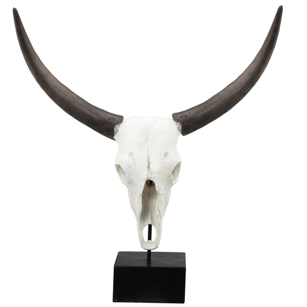 Resin 23-inch x 10-inch x 26-inch Cow Skull