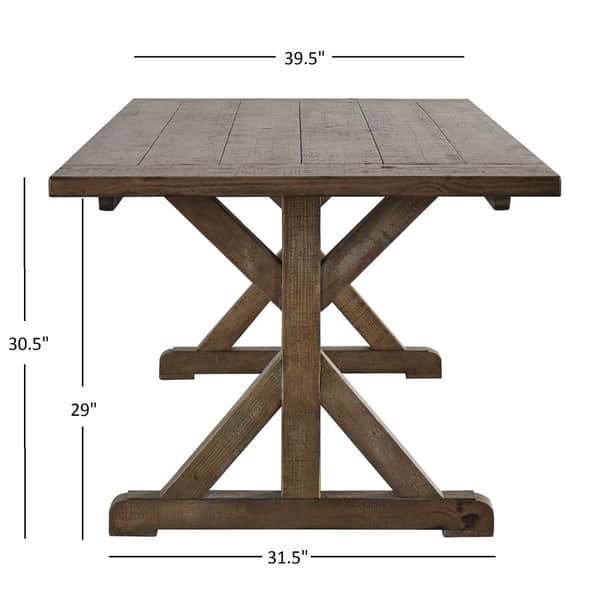 dimension image slide 0 of 2, Paloma Rustic Reclaimed Wood Trestle Farm Table by iNSPIRE Q Artisan