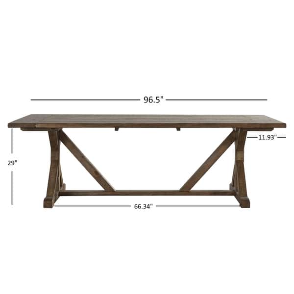 dimension image slide 3 of 2, Paloma Rustic Reclaimed Wood Trestle Farm Table by iNSPIRE Q Artisan