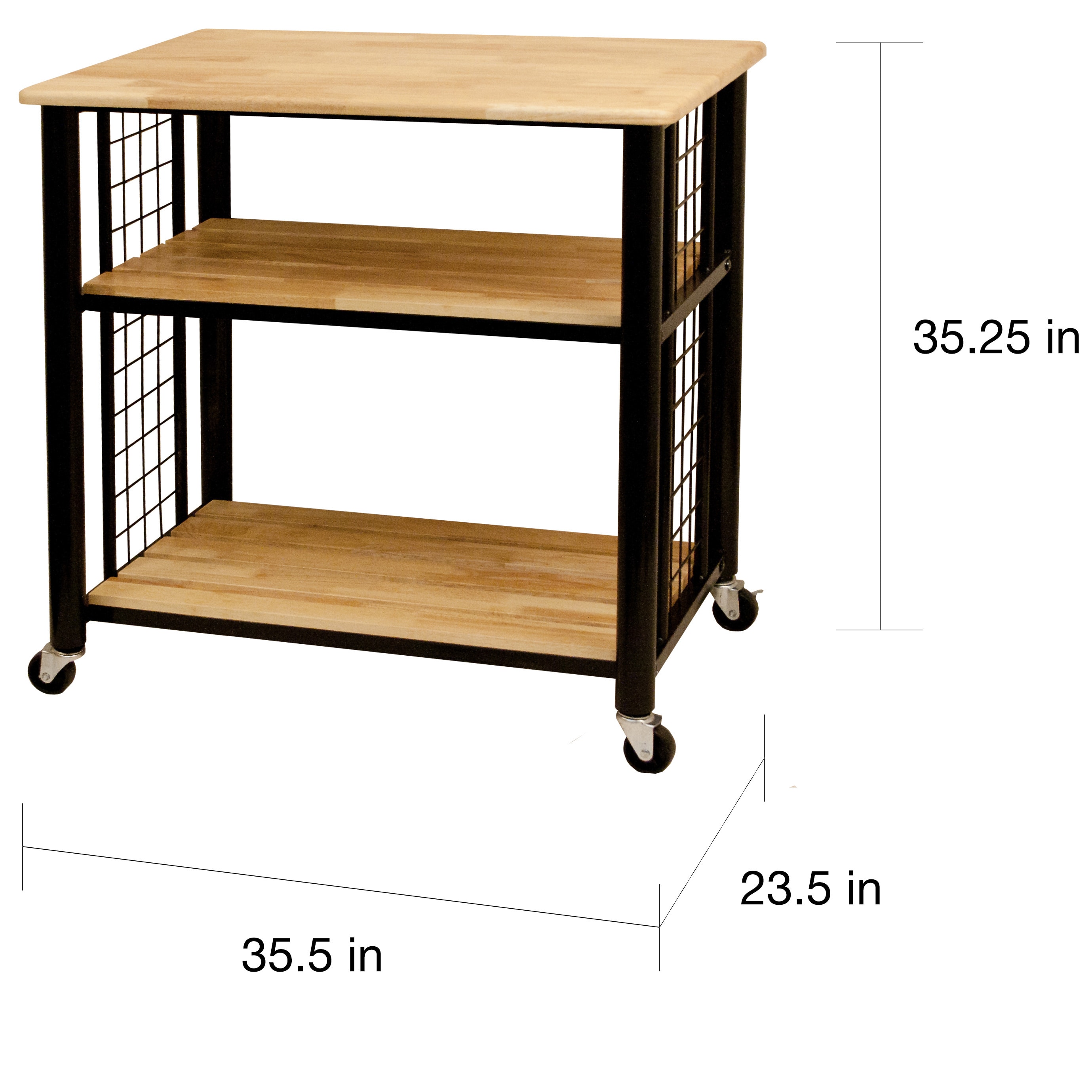 Shop Catskill Craftsman Wood 3 Shelf Kitchen Cart Free Shipping