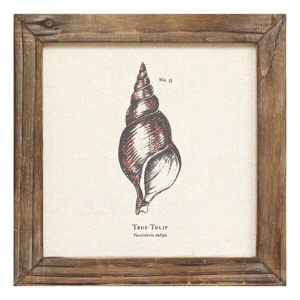 Shop Stratton Home Decor Linen Seashell Wall Art Free Shipping On