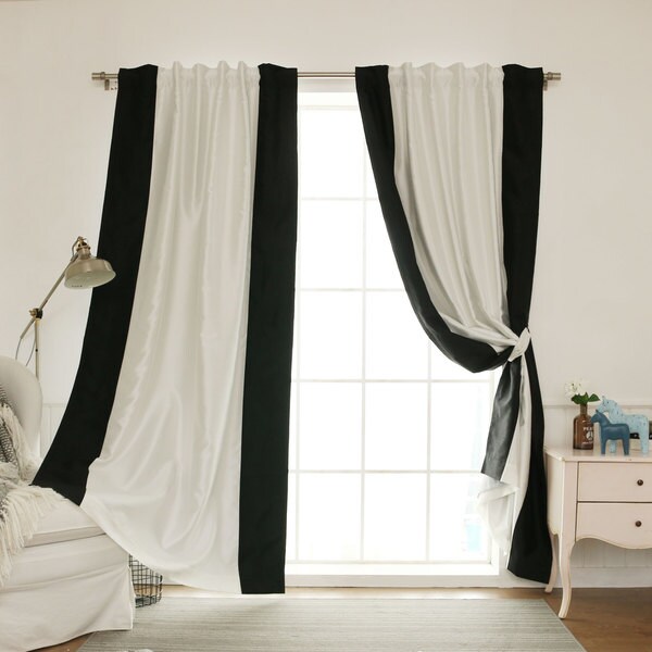 Shop Aurora Home Vertical Colorblock Faux Silk Blackout